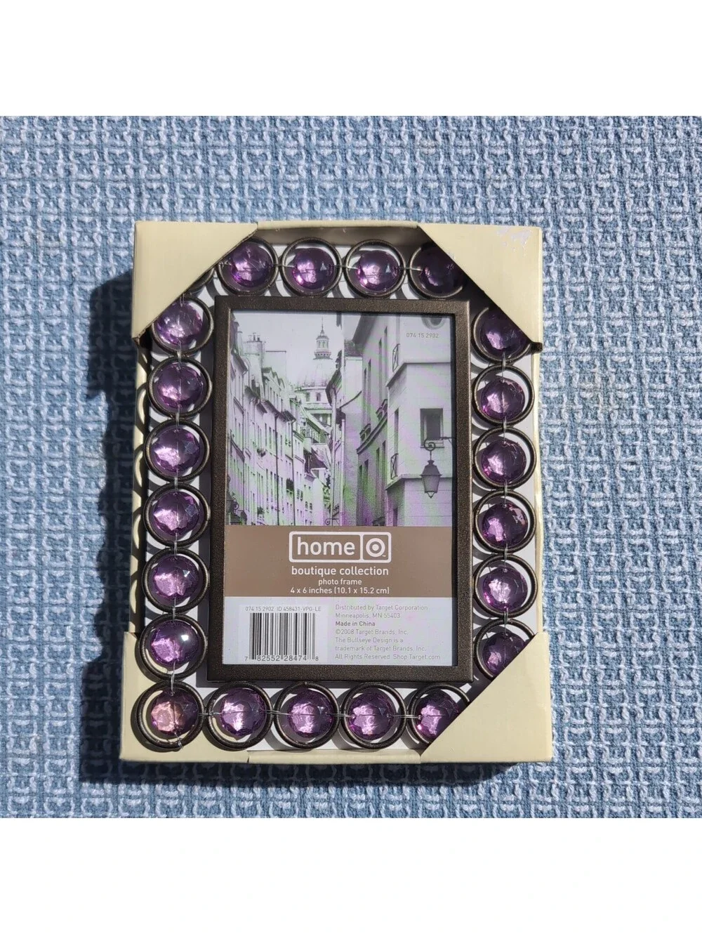 Target Boutique Collection| Picture Frame|4 X 6 Glass | Purple Gems | NIB